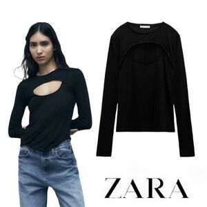 ZARA | Black | CUT OUT T-SHIRT